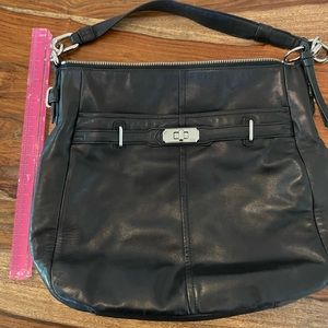 Coach black leather shoulder bag. Soft leather. Great condition.